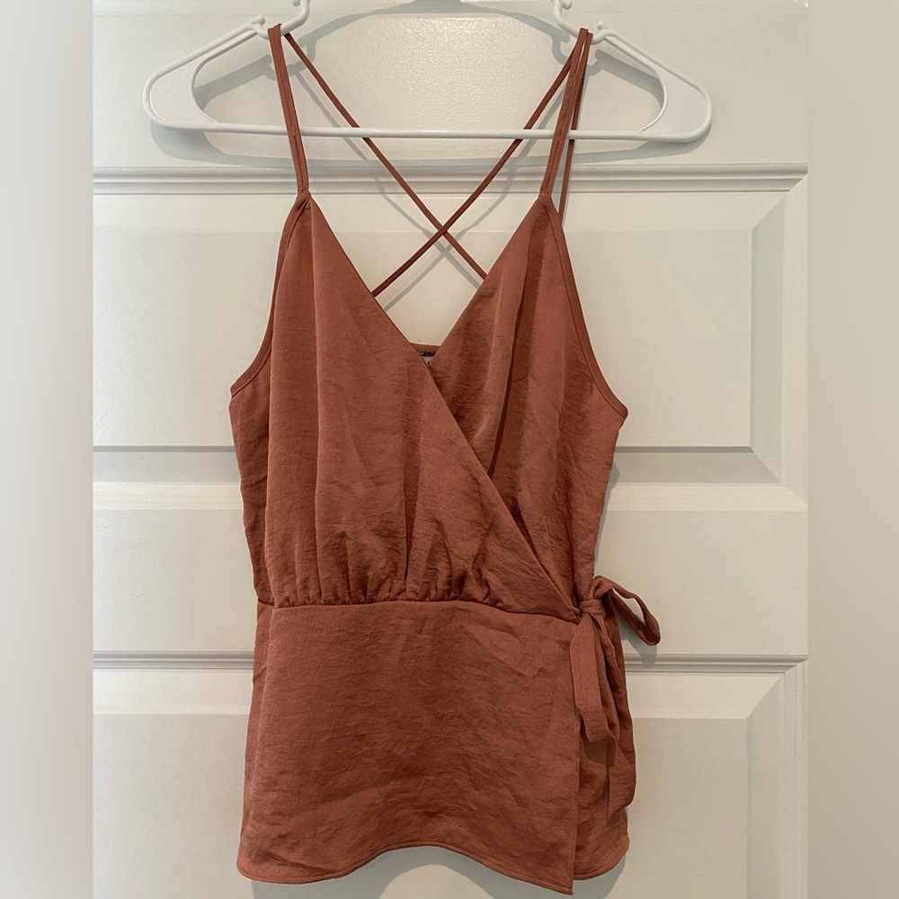Express Satin-esque Strappy Top